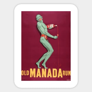 Old Manada Rum - Vintage Advertising Poster Design Sticker